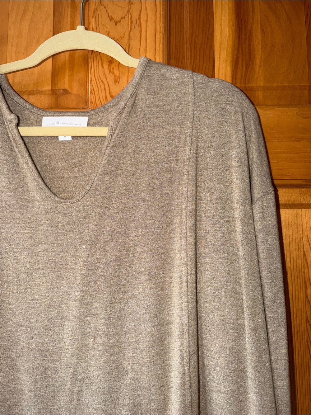 J. Jill Taupe Long-Sleeve V-Neck Pullover